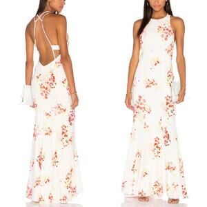 NWT JARLO Revolve Ismay Floral Maxi Dress Sz 8 Open Back Mermaid Wedding Guest